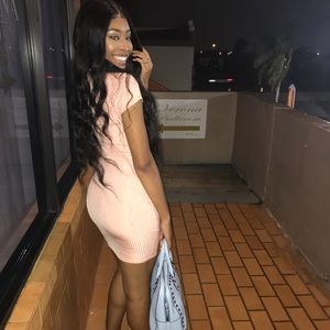 Boohoo rose gold mini dress
